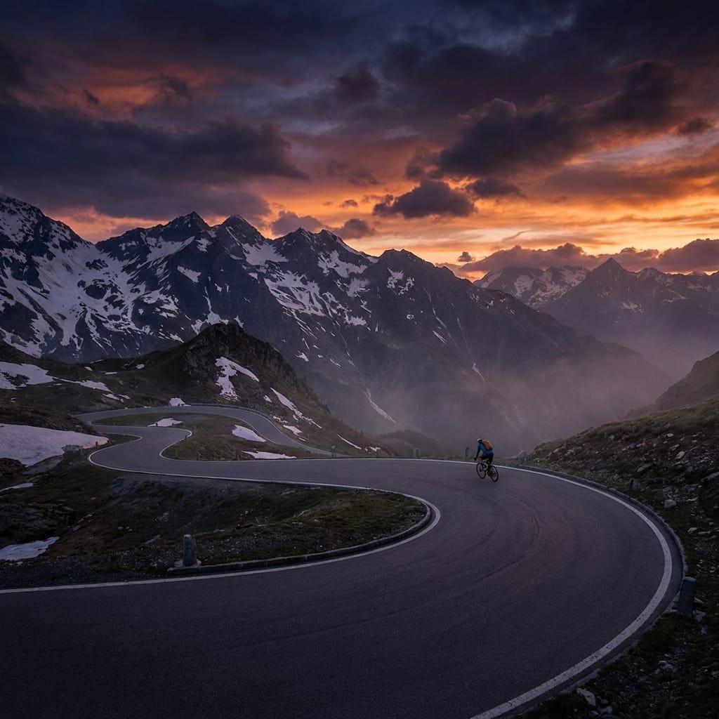 Background of a cyclist in a tunnel